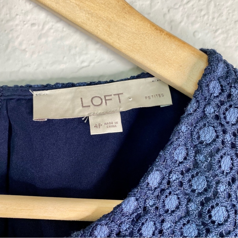 Ann Taylor Loft Navy Crochet Dress - Picture 9 of 11
